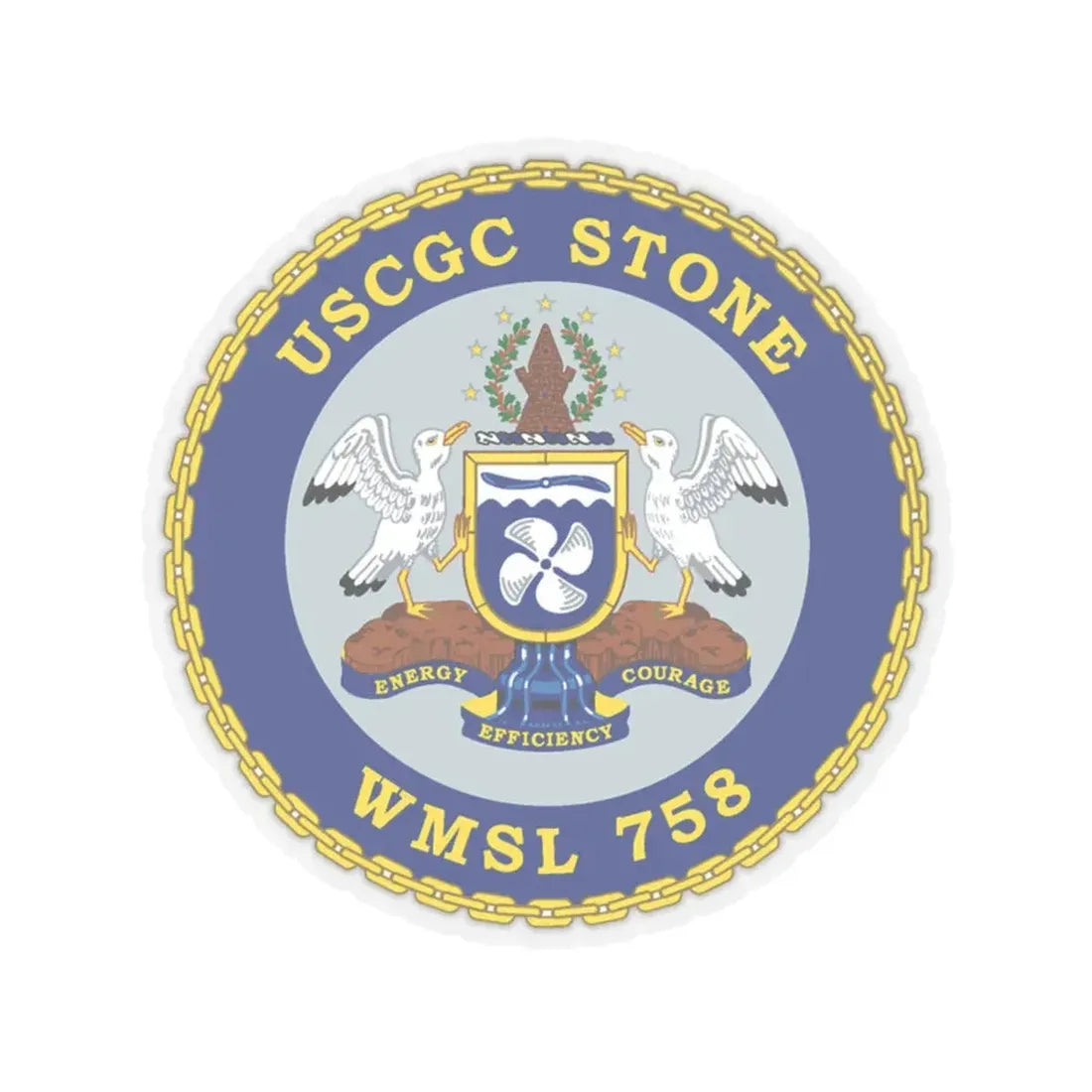 USCGC STONE WMSL 758 (U.S. Coast Guard) STICKER Vinyl Kiss-Cut Decal 4 Inch Transparent - The Sticker Space