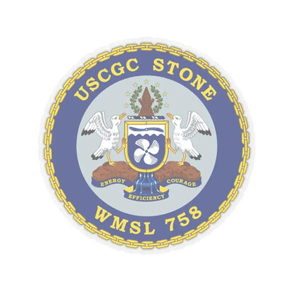 USCGC STONE WMSL 758 (U.S. Coast Guard) STICKER Vinyl Kiss-Cut Decal 4 Inch Transparent - The Sticker Space