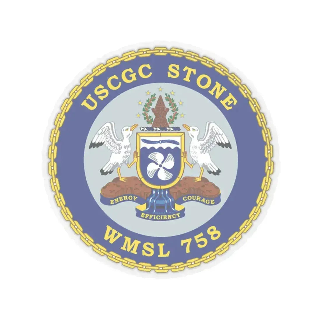 USCGC STONE WMSL 758 (U.S. Coast Guard) STICKER Vinyl Kiss-Cut Decal 4 Inch Transparent - The Sticker Space
