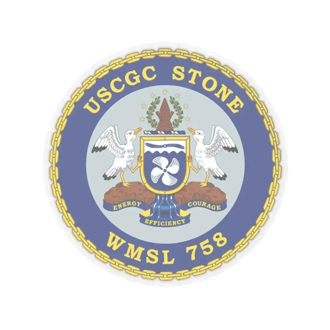 USCGC STONE WMSL 758 (U.S. Coast Guard) STICKER Vinyl Kiss-Cut Decal 6 Inch Transparent - The Sticker Space