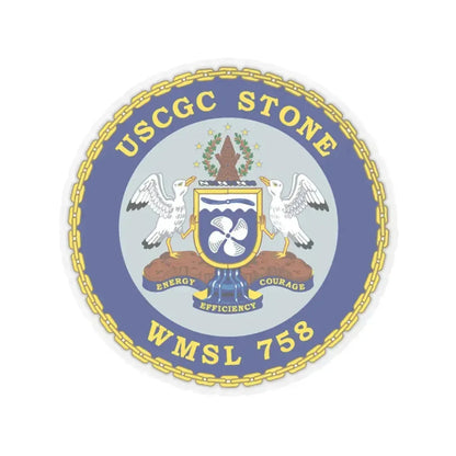 USCGC STONE WMSL 758 (U.S. Coast Guard) STICKER Vinyl Kiss-Cut Decal 6 Inch Transparent - The Sticker Space