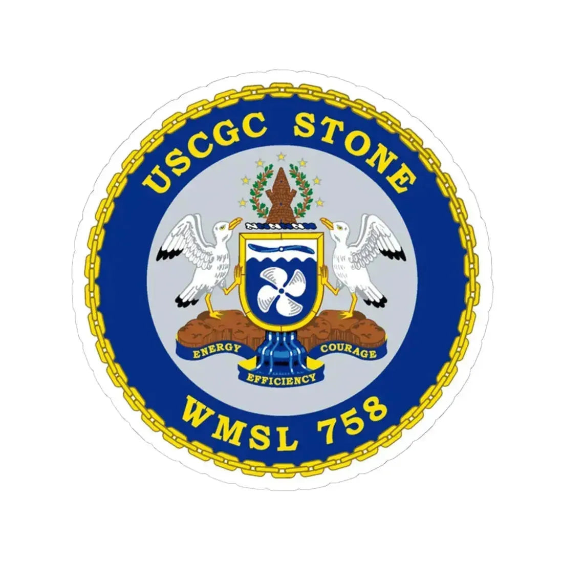 USCGC STONE WMSL 758 (U.S. Coast Guard) STICKER Vinyl Kiss-Cut Decal 6 Inch White - The Sticker Space