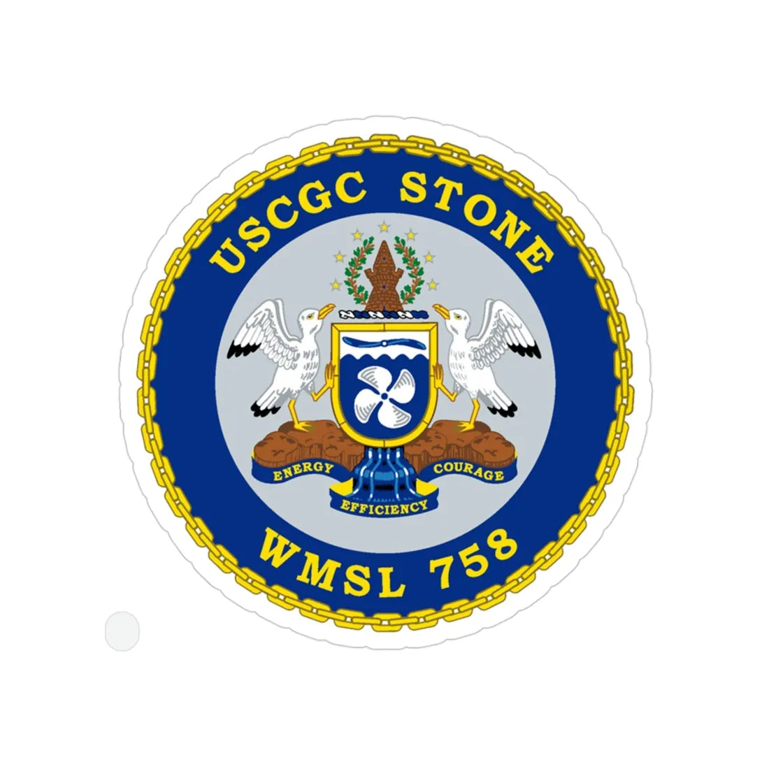 USCGC STONE WMSL 758 (U.S. Coast Guard) Transparent STICKER Die-Cut Vinyl Decal 3 Inch - The Sticker Space