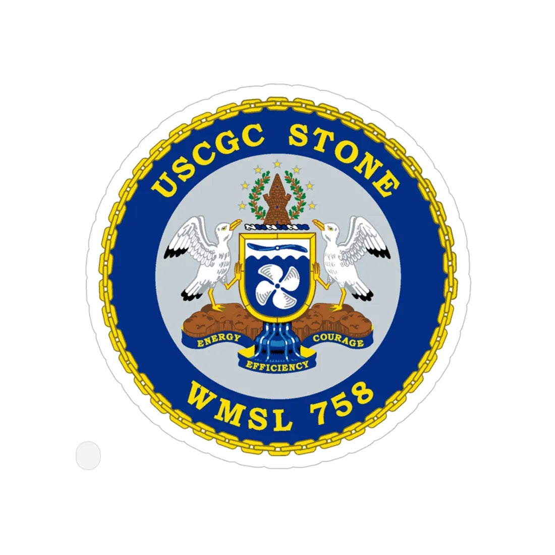 USCGC STONE WMSL 758 (U.S. Coast Guard) Transparent STICKER Die-Cut Vinyl Decal 4 Inch - The Sticker Space