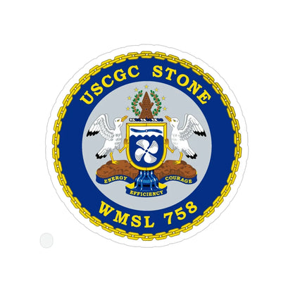 USCGC STONE WMSL 758 (U.S. Coast Guard) Transparent STICKER Die-Cut Vinyl Decal 4 Inch - The Sticker Space
