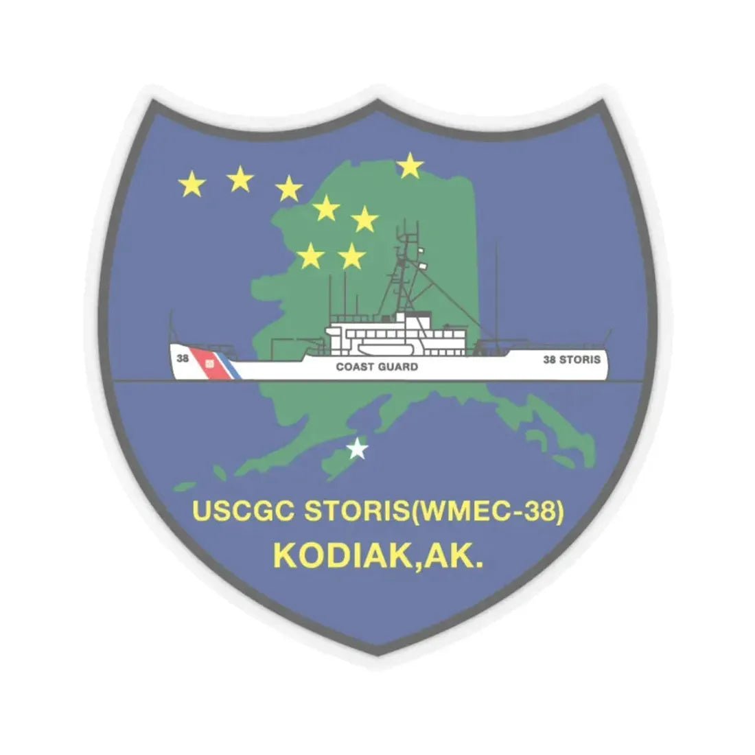 USCGC Storis WMEC 38 (U.S. Coast Guard) STICKER Vinyl Kiss-Cut Decal 4 Inch Transparent - The Sticker Space
