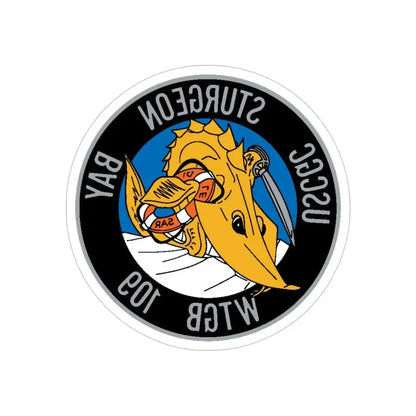 USCGC Sturgeon WTGB 109 (U.S. Coast Guard) REVERSE PRINT Transparent Die-Cut STICKER 4 Inch Die-Cut Transparent - The Sticker Space