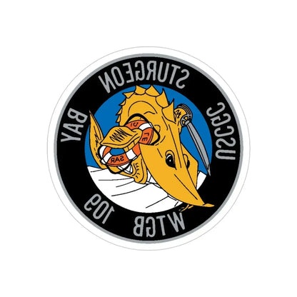 USCGC Sturgeon WTGB 109 (U.S. Coast Guard) REVERSE PRINT Transparent Die-Cut STICKER 5 Inch Die-Cut Transparent - The Sticker Space