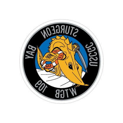 USCGC Sturgeon WTGB 109 (U.S. Coast Guard) REVERSE PRINT Transparent Die-Cut STICKER 6 Inch Die-Cut Transparent - The Sticker Space