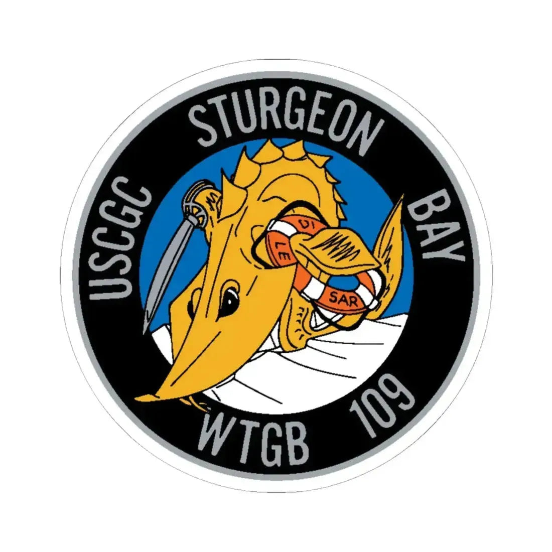 USCGC Sturgeon WTGB 109 (U.S. Coast Guard) STICKER Vinyl Kiss-Cut Decal 6 Inch White - The Sticker Space