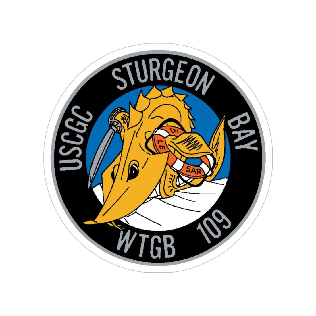 USCGC Sturgeon WTGB 109 (U.S. Coast Guard) Transparent STICKER Die-Cut Vinyl Decal 4 Inch - The Sticker Space