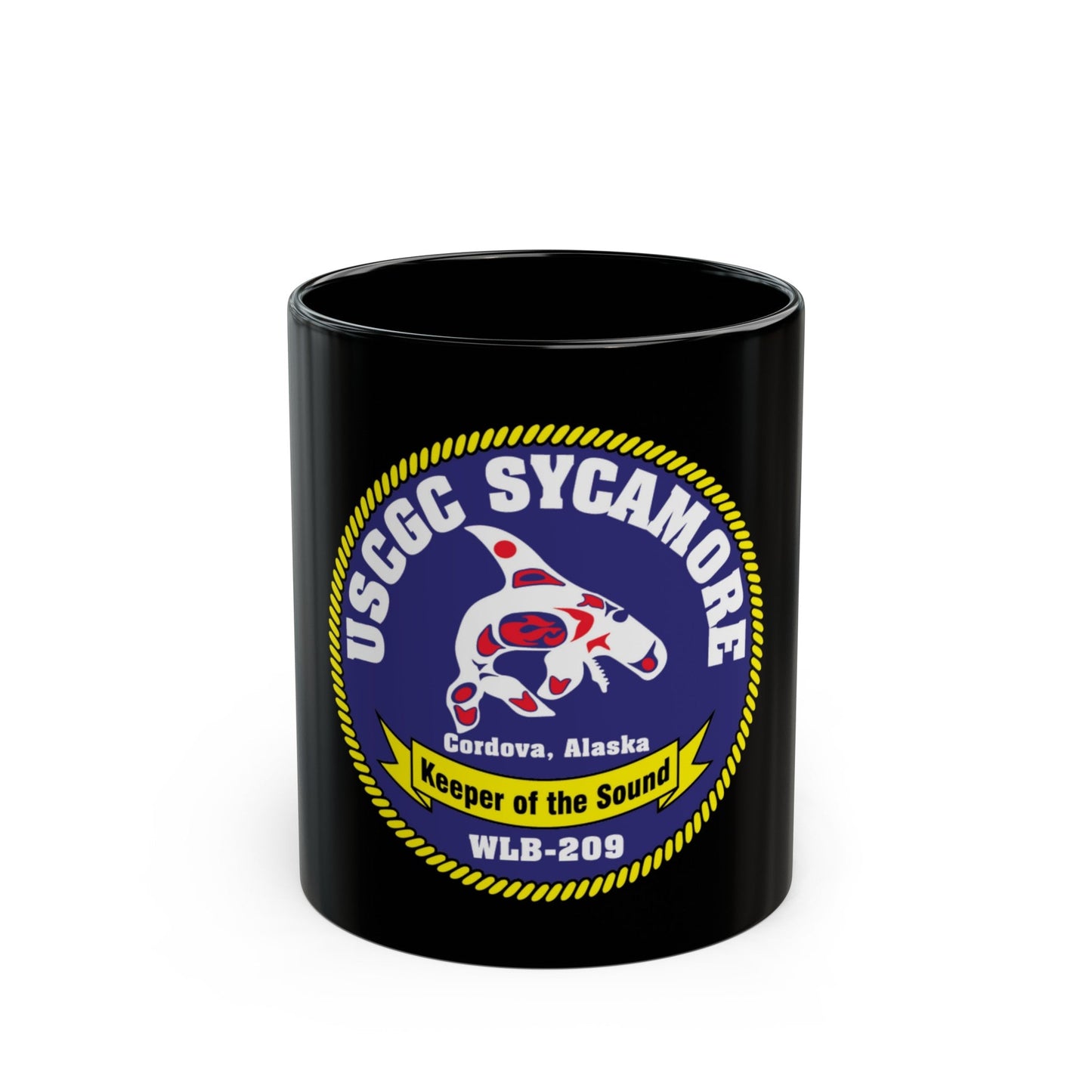 USCGC Sycamore WLB 209 (U.S. Coast Guard) Black Coffee Mug-11oz-The Sticker Space