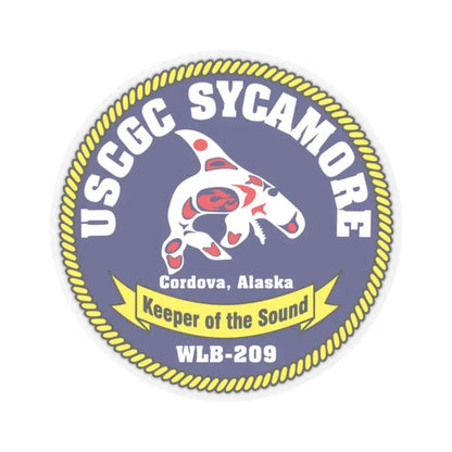 USCGC Sycamore WLB 209 (U.S. Coast Guard) STICKER Vinyl Kiss-Cut Decal 2 Inch Transparent - The Sticker Space