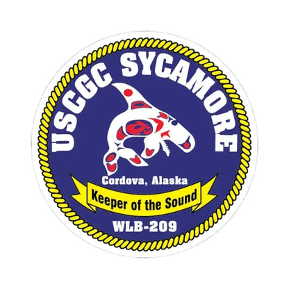 USCGC Sycamore WLB 209 (U.S. Coast Guard) STICKER Vinyl Kiss-Cut Decal 4 Inch White - The Sticker Space