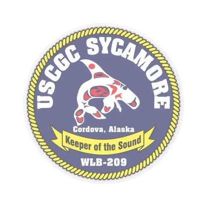 USCGC Sycamore WLB 209 (U.S. Coast Guard) STICKER Vinyl Kiss-Cut Decal 6 Inch Transparent - The Sticker Space