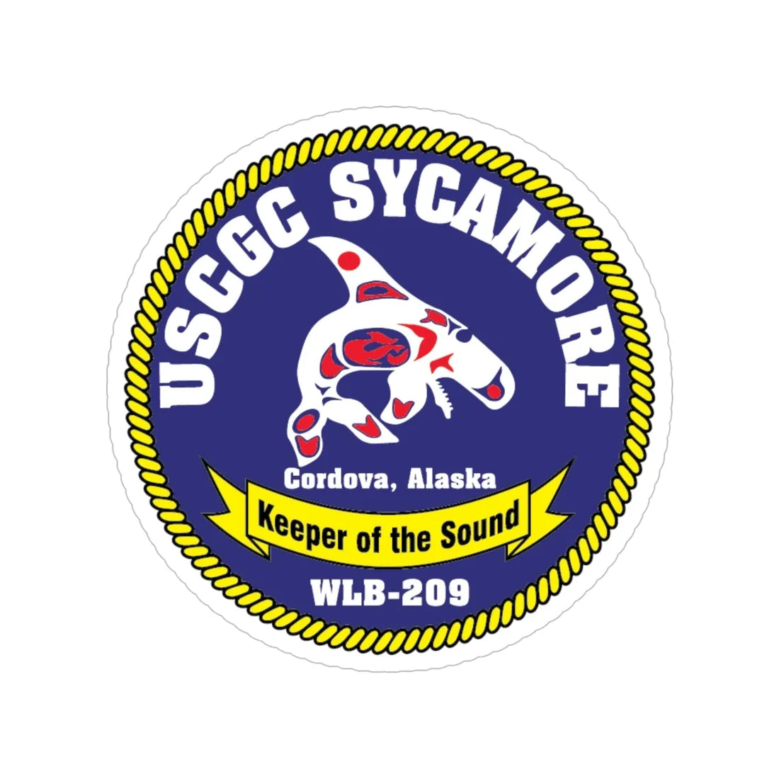 USCGC Sycamore WLB 209 (U.S. Coast Guard) Transparent STICKER Die-Cut Vinyl Decal 6 Inch - The Sticker Space
