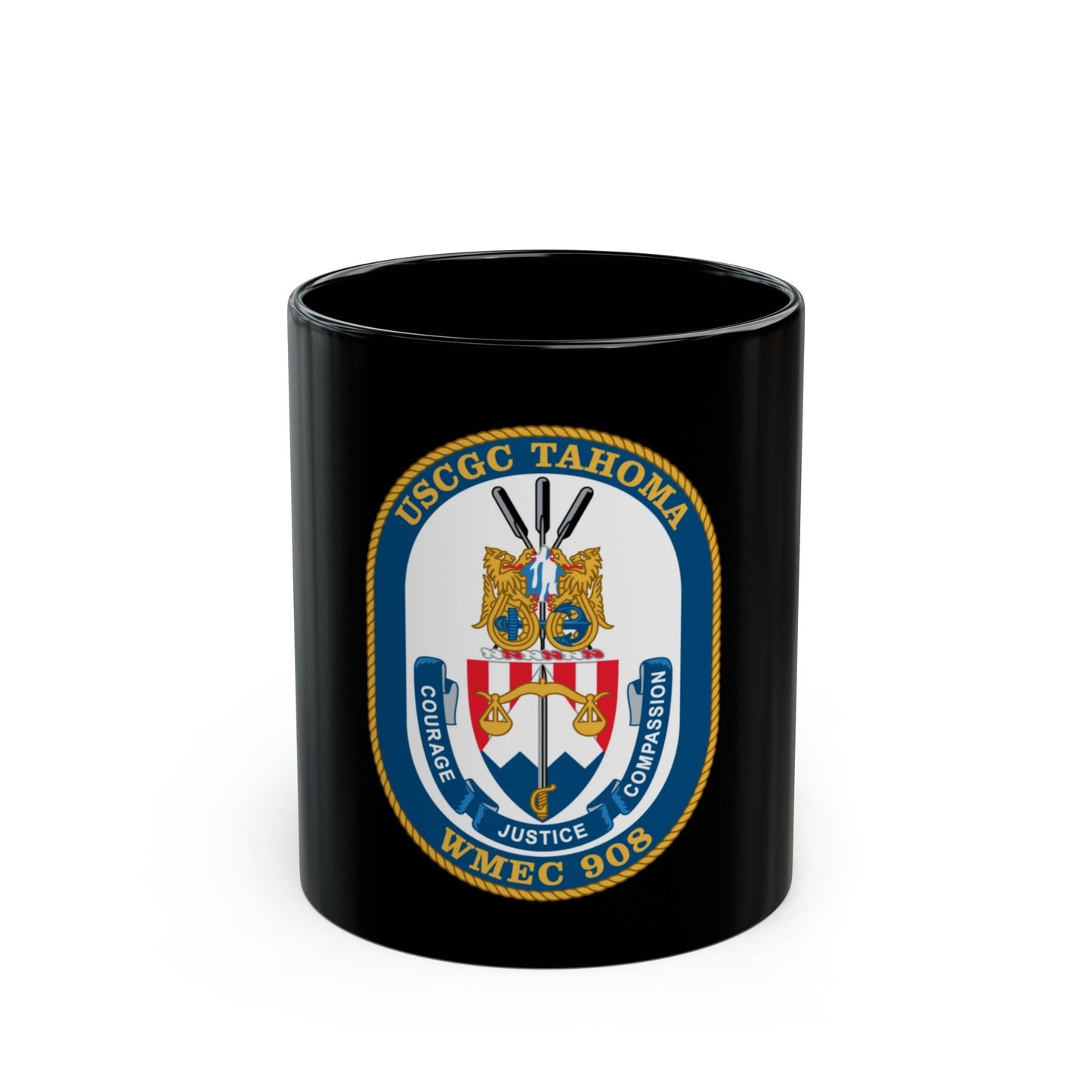 USCGC Tahoma WMEC 908 (U.S. Coast Guard) Black Coffee Mug-11oz-The Sticker Space