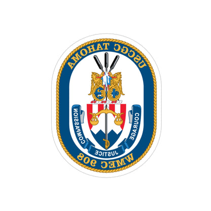 USCGC Tahoma WMEC 908 (U.S. Coast Guard) REVERSE PRINT Transparent STICKER-5 Inch-The Sticker Space