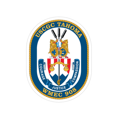 USCGC Tahoma WMEC 908 (U.S. Coast Guard) Transparent STICKER Die-Cut Vinyl Decal-2 Inch-The Sticker Space