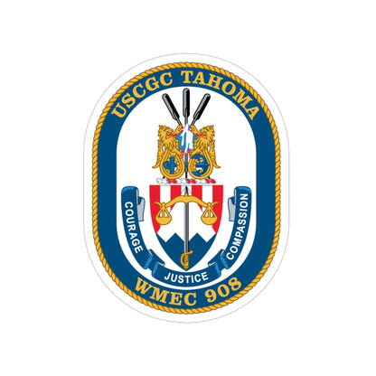 USCGC Tahoma WMEC 908 (U.S. Coast Guard) Transparent STICKER Die-Cut Vinyl Decal-4 Inch-The Sticker Space