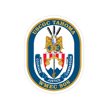 USCGC Tahoma WMEC 908 (U.S. Coast Guard) Transparent STICKER Die-Cut Vinyl Decal-5 Inch-The Sticker Space