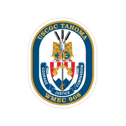 USCGC Tahoma WMEC 908 (U.S. Coast Guard) Transparent STICKER Die-Cut Vinyl Decal-6 Inch-The Sticker Space