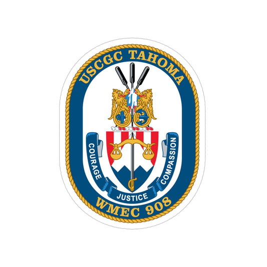 USCGC Tahoma WMEC 908 (U.S. Coast Guard) Transparent STICKER Die-Cut Vinyl Decal-6 Inch-The Sticker Space