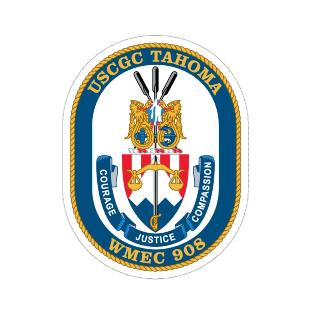 USCGC Tahoma WMEC 908 (U.S. Coast Guard) STICKER Vinyl Die-Cut Decal 2 Inch - The Sticker Space