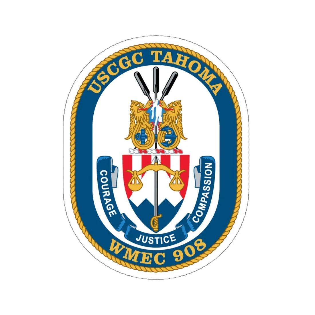 USCGC Tahoma WMEC 908 (U.S. Coast Guard) STICKER Vinyl Die-Cut Decal 6 Inch - The Sticker Space