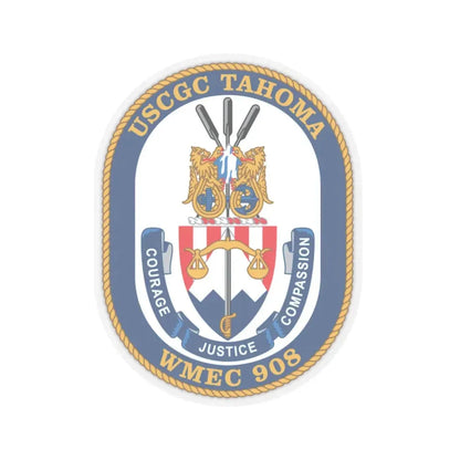 USCGC Tahoma WMEC 908 (U.S. Coast Guard) STICKER Vinyl Kiss-Cut Decal 4 Inch Transparent - The Sticker Space