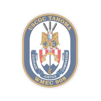 USCGC Tahoma WMEC 908 (U.S. Coast Guard) STICKER Vinyl Kiss-Cut Decal 4 Inch Transparent - The Sticker Space
