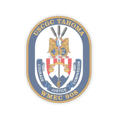 USCGC Tahoma WMEC 908 (U.S. Coast Guard) STICKER Vinyl Kiss-Cut Decal 6 Inch Transparent - The Sticker Space