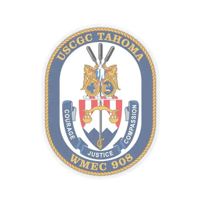 USCGC Tahoma WMEC 908 (U.S. Coast Guard) STICKER Vinyl Kiss-Cut Decal 6 Inch Transparent - The Sticker Space