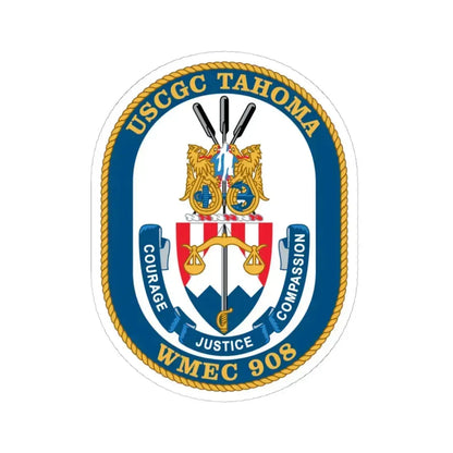 USCGC Tahoma WMEC 908 (U.S. Coast Guard) STICKER Vinyl Kiss-Cut Decal 6 Inch White - The Sticker Space