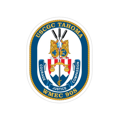 USCGC Tahoma WMEC 908 (U.S. Coast Guard) Transparent STICKER Die-Cut Vinyl Decal 6 Inch - The Sticker Space