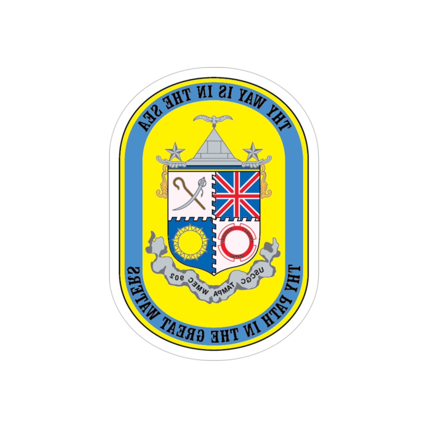 USCGC Tampa WMEC 902 (U.S. Coast Guard) REVERSE PRINT Transparent STICKER-3" × 3"-The Sticker Space