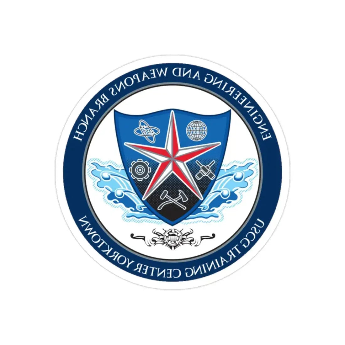 USCGC Training Yorktown (U.S. Coast Guard) REVERSE PRINT Transparent Die-Cut STICKER 2 Inch Die-Cut Transparent - The Sticker Space