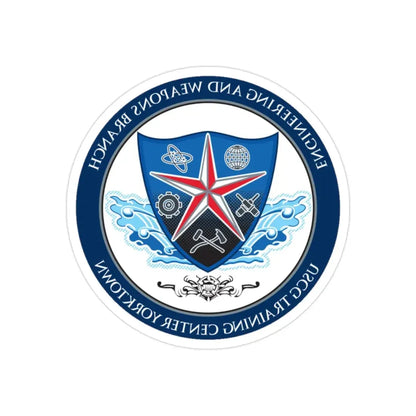 USCGC Training Yorktown (U.S. Coast Guard) REVERSE PRINT Transparent Die-Cut STICKER 2 Inch Die-Cut Transparent - The Sticker Space