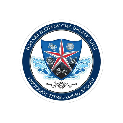 USCGC Training Yorktown (U.S. Coast Guard) REVERSE PRINT Transparent Die-Cut STICKER 3 Inch Die-Cut Transparent - The Sticker Space