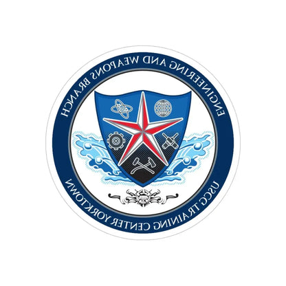 USCGC Training Yorktown (U.S. Coast Guard) REVERSE PRINT Transparent Die-Cut STICKER 4 Inch Die-Cut Transparent - The Sticker Space