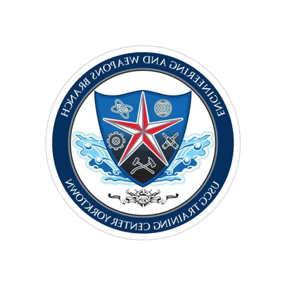 USCGC Training Yorktown (U.S. Coast Guard) REVERSE PRINT Transparent Die-Cut STICKER 5 Inch Die-Cut Transparent - The Sticker Space
