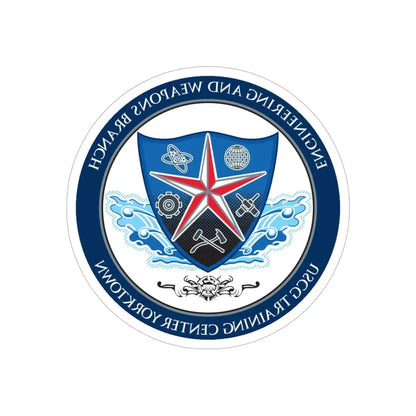 USCGC Training Yorktown (U.S. Coast Guard) REVERSE PRINT Transparent Die-Cut STICKER 6 Inch Die-Cut Transparent - The Sticker Space