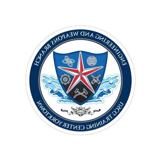 USCGC Training Yorktown (U.S. Coast Guard) REVERSE PRINT Transparent Die-Cut STICKER 6 Inch Die-Cut Transparent - The Sticker Space