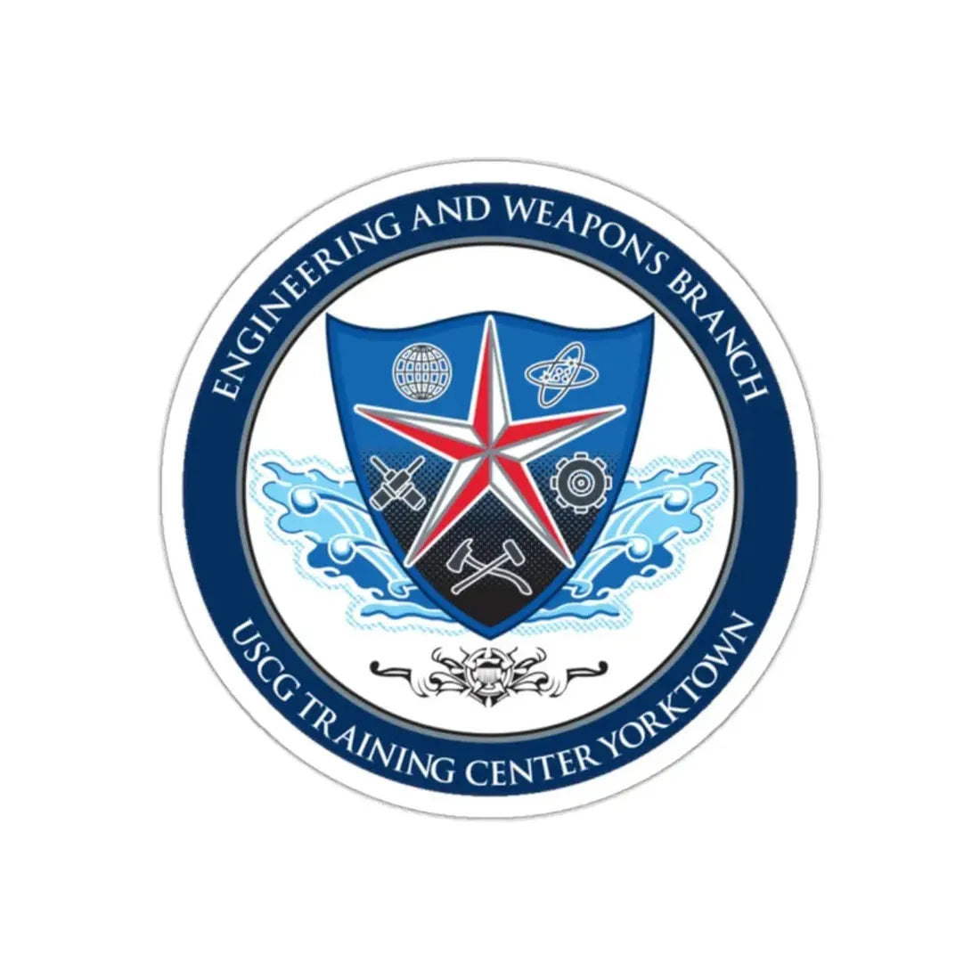 USCGC Training Yorktown (U.S. Coast Guard) STICKER Vinyl Kiss-Cut Decal 2 Inch White - The Sticker Space