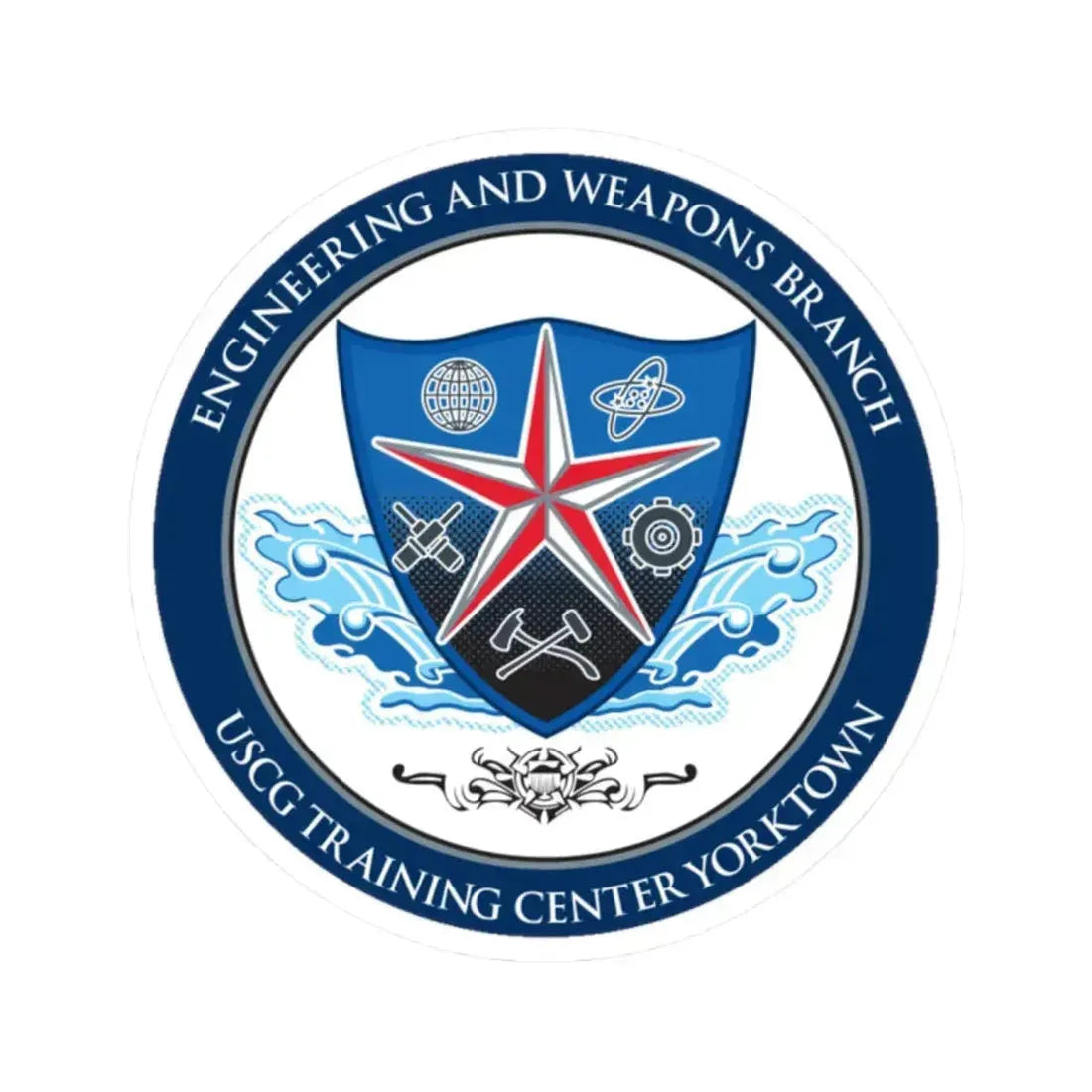 USCGC Training Yorktown (U.S. Coast Guard) STICKER Vinyl Kiss-Cut Decal 2 Inch White - The Sticker Space