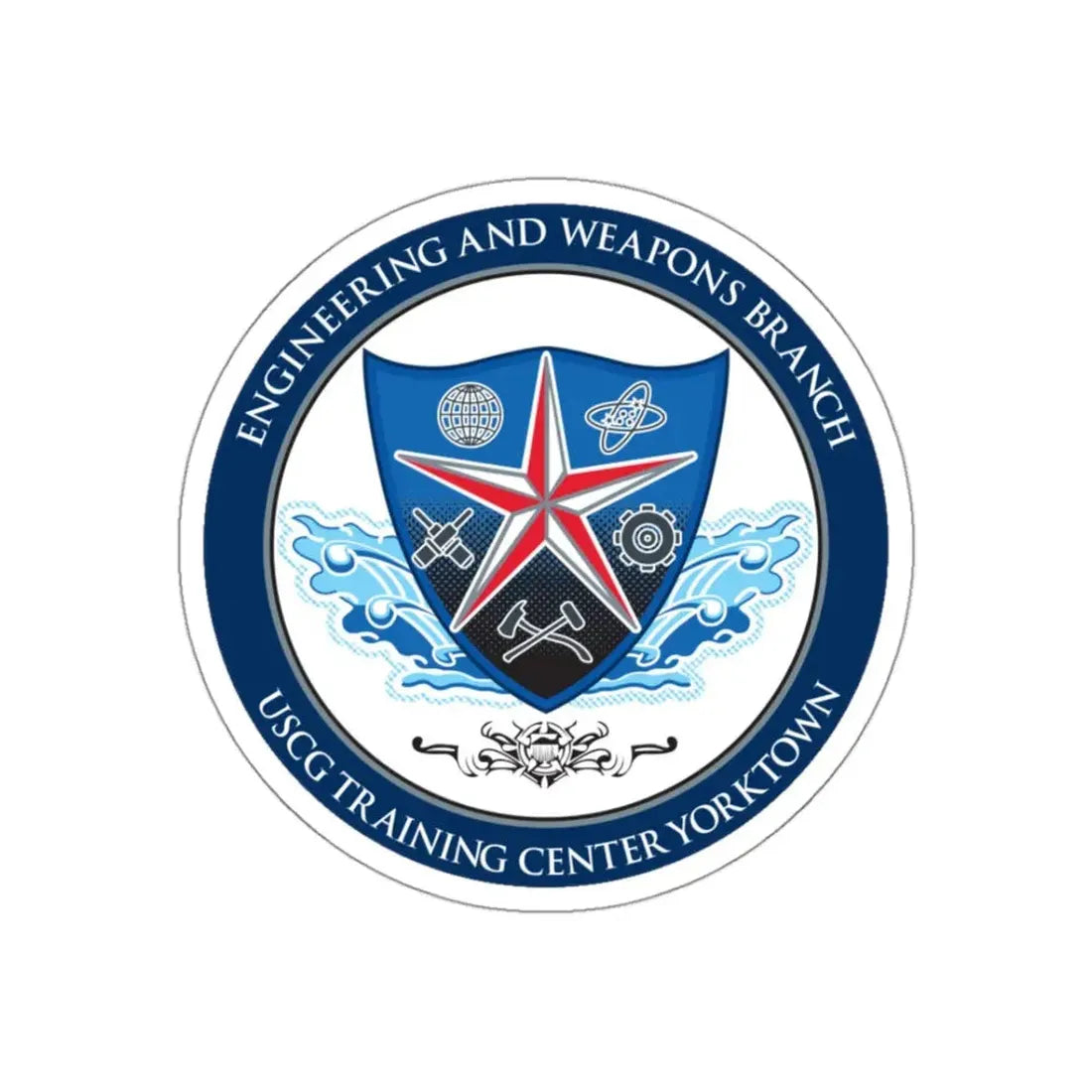 USCGC Training Yorktown (U.S. Coast Guard) STICKER Vinyl Kiss-Cut Decal 3 Inch White - The Sticker Space