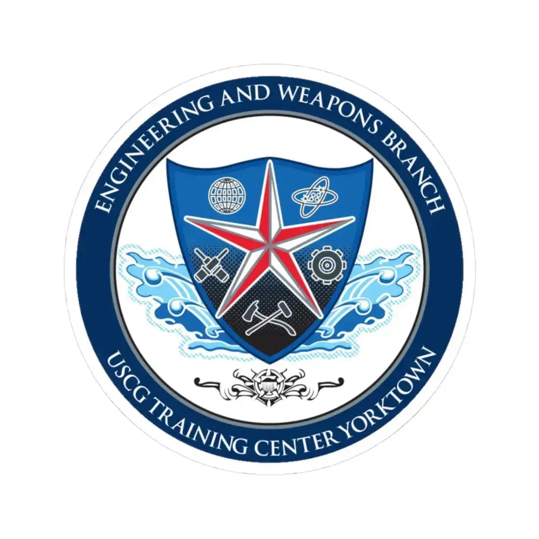 USCGC Training Yorktown (U.S. Coast Guard) STICKER Vinyl Kiss-Cut Decal 3 Inch White - The Sticker Space