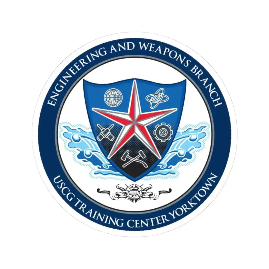 USCGC Training Yorktown (U.S. Coast Guard) STICKER Vinyl Kiss-Cut Decal 3 Inch White - The Sticker Space