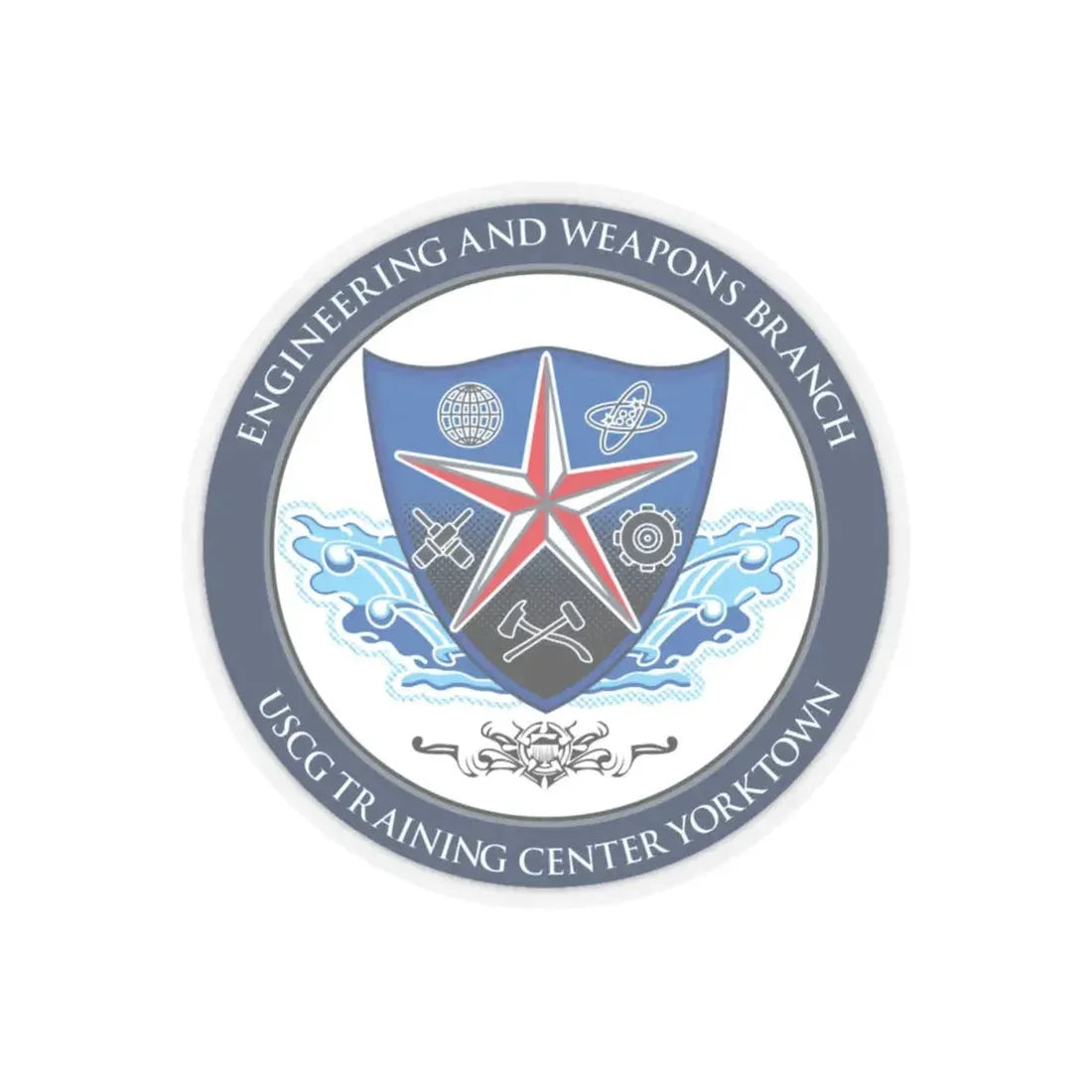 USCGC Training Yorktown (U.S. Coast Guard) STICKER Vinyl Kiss-Cut Decal 4 Inch Transparent - The Sticker Space