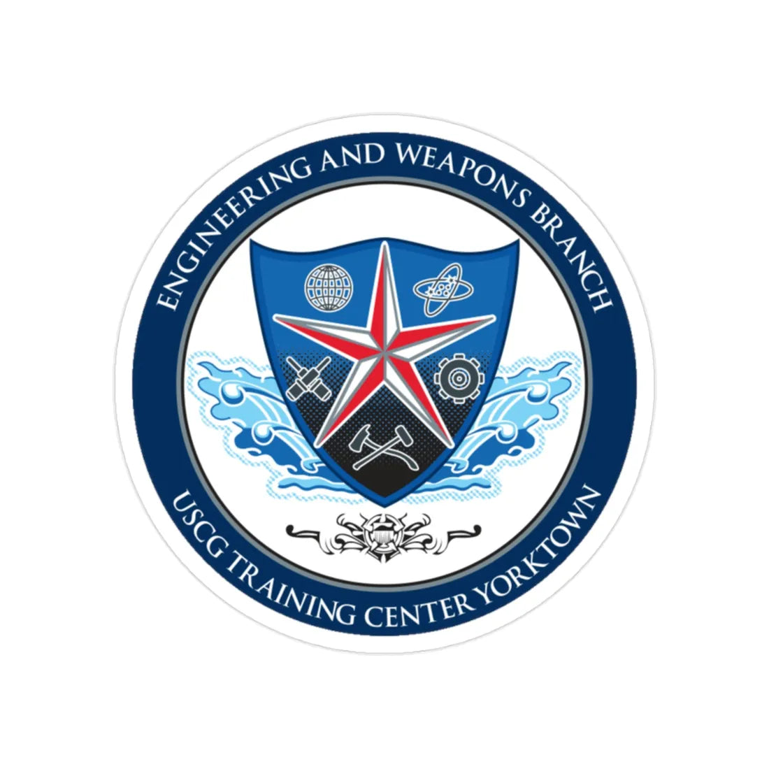 USCGC Training Yorktown (U.S. Coast Guard) Transparent STICKER Die-Cut Vinyl Decal 2 Inch - The Sticker Space